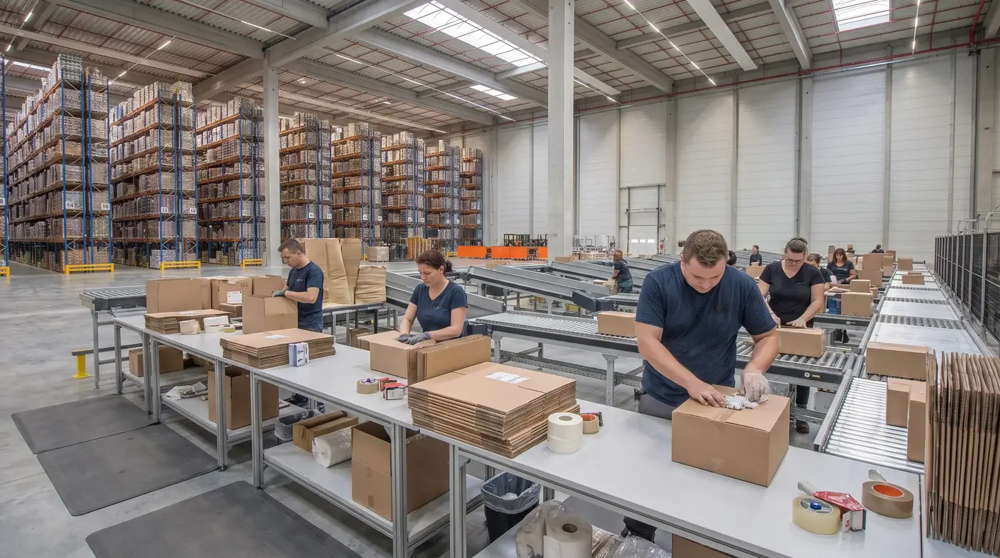 Order packing stations